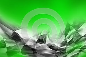 Checkered flag on green