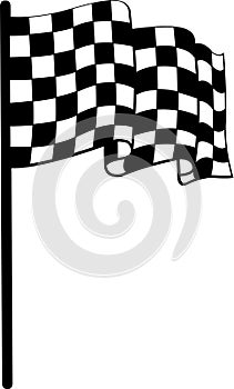 checkered flag racing flag Motorcar race finish line single waving sports flag image with eps vector Print