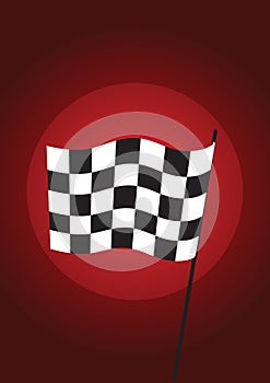 Checkered flag red - vector