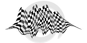 Checkered flag. Signaling on the race track. fabric texture with cubes, background for presentations and start pages