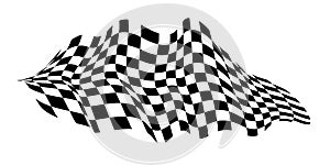 Checkered flag. Signaling on the race track. fabric texture with cubes, background for presentations and start pages