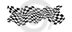 Checkered flag. Signaling on the race track. fabric texture with cubes, background for presentations and start pages