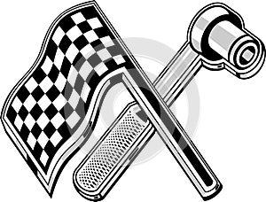 Checkered flag socket wrench