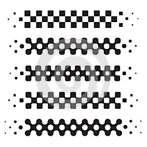 Checkered flag three rows lines