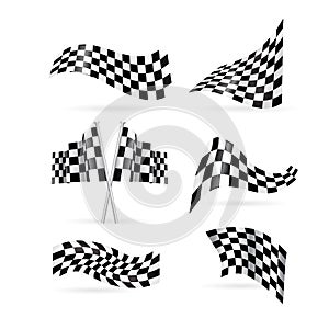 Checkered flag vector set