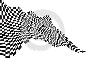 Checkered flag wave black on white background for sport race championship and business finish success vector