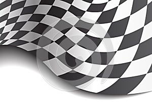 Checkered flag wave on white design race championship background vector.