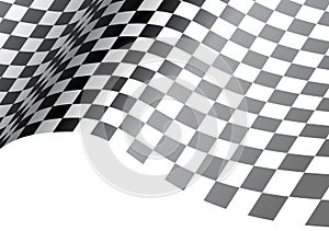 Checkered flag wave on white design for race championship background vector.