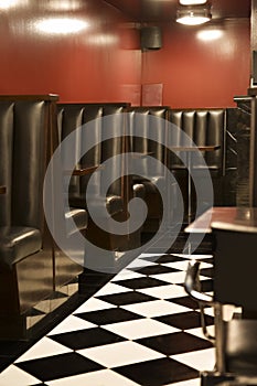 Checkered floor restaurant