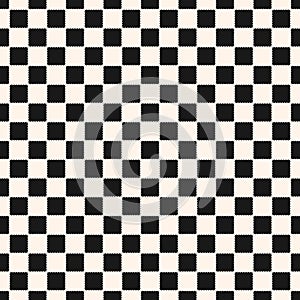 Vector checkered geometric seamless pattern with small jagged squares.
