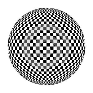 Checkered globe in black and white