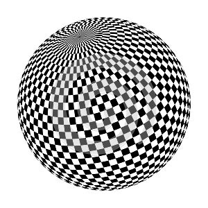 Checkered globe in black and white