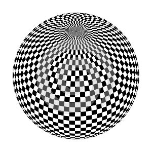 Checkered globe in black and white