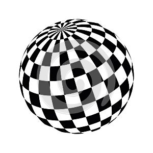 Checkered globe in black and white