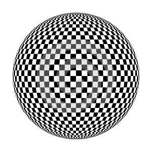 Checkered globe in black and white