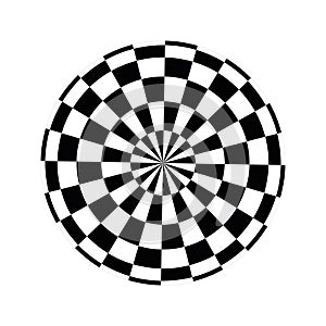 Checkered globe in black and white