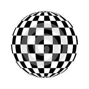 Checkered globe in black and white
