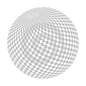 Checkered globe in light grey and white