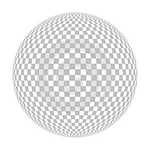 Checkered globe in light grey and white