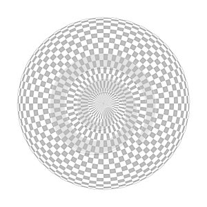 Checkered globe in light grey and white