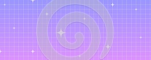 Checkered gradient background with stars. Pastel holographic kawaii backdrop. Abstract vector purple squared wallpaper.