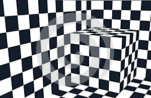 Checkered gray and white abstract background