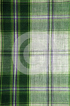 Checkered green  and white fabric texture