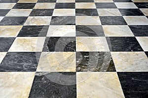 Checkered marble floor