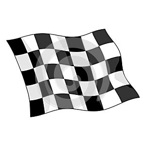 Checkered Motorsports Waving Flag Isolated Vector Illustration