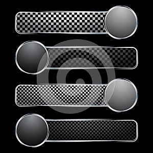 Checkered pattern glass banners set