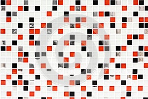 Checkered pattern tile background, red and black checks.