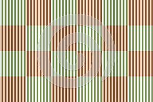 Checkered pattern with vertical striped lines, green and brown colors. Vector illustration, EPS10.