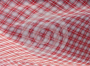 Checkered picnic cloth. Red.