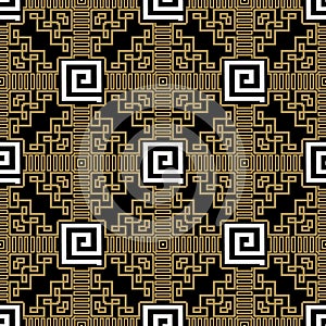 Checkered plaid tartan seamless pattern. Vector geometric greek background. Tribal ethnic repeat backdrop. Modern design with