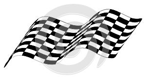 Checkered race flag isolated on white background