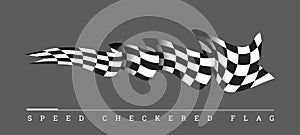 Checkered race flag vector illustration on dark grey background