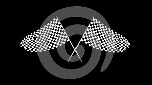 Checkered race flag waving with an alpha channel