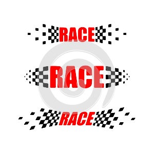 Checkered race flags set