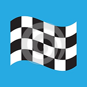 Checkered Racing flag isolated on blue