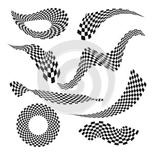 Checkered Racing flag vector illustration isolated on white background