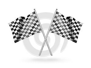 Checkered racing flags. 3d illustration