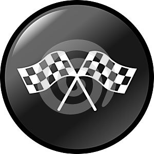 checkered racing flags vector button