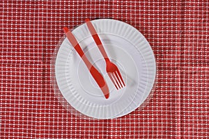 Checkered Red Tablecloth