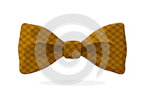 Checkered retro bow tie brown color