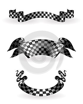 Checkered ribbons set