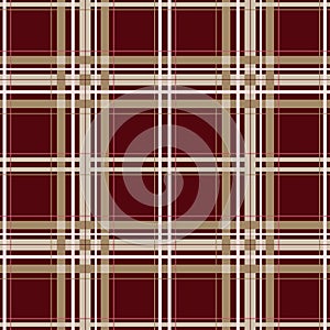 Checkered seamless pattern, stripes of beige, brown and pink on a Burgundy background