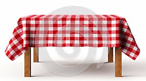 Checkered Table Cloth With Wooden Crate - Perspective Rendering