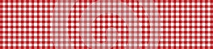 Checkered tablecloth banner red white