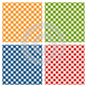 Checkered tablecloth seamless pattern, diagonal