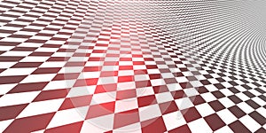 Checkered texture 3D background pattern in perspective